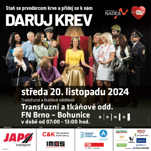  Darování krve v Brně – C&K jako hlavní partner akce